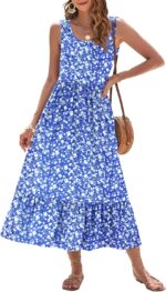 AUSELILY Womens Summer Dresses 2026 Sleeveless Maxi Dress Square Neck Casual Tiered Long Dress with Pockets - Image 2