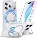 Anqrp 360° All-in-ONE Stand Case for iPhone 17 Pro Case with Rotatable Magnetic Kickstand Ring Holder, Compatible with Mag-Safe, MIL-Grade Shockproof iPhone 17 Pro Phone Case Cover, Mist Matte Clear - Image 2