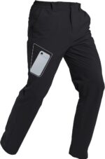 Arunlluta Travel Pants Men Quick Dry Hiking Pants for Men Stretch Work Pants Lightweight Mens Golf Pants Water Resistant Black - Image 2