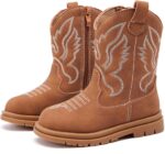 BMCiTYBM Toddler Cowboy Cowgirl Boots Boys Girls Western Round Toe Riding Mid Calf Booties for All Seasons（Toddler/Little Kid - Image 2