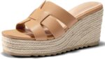 Coutgo Women's Wedge Sandals Platform Espadrille Heels Open Toe Strappy Slip On Casual Summer Slide Shoes - Image 2