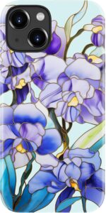 DorisMax for iPhone 15 Plus Case Cute, Preppy Trendy Floral Design,Slim Silicone Protective Hard Cover, MagSafe Compatible Aesthetic Cool Y2K Phone Cases for Women Girls, Blooming Purple Blossom - Image 2