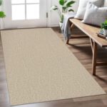EARTHALL Washable Area Rug 3x5 Ft Non Slip Rugs for Entryway, Braided Rubber Backed Throw Rugs Door Mat Indoor Outdoor Entrance, Cotton Woven Carpet for Kitchen Foyer Front Door, Send/Beige - Image 2