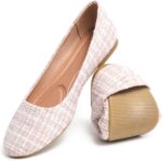 HEAWISH Women’s Round Toe Flats Shoes Ballet Flats Dressy Comfortable White Green Flats for Women - Image 2