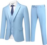 Men's 3-Piece Slim Fit Suit Set - Solid Color One-Button Tuxedo, Ideal for Weddings and Business - Image 2