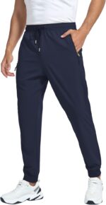 Men's Lightweight Jogger Pants Quick Dry Athletic Hiking Pants for Men with 3 Zipper Pockets - Image 2