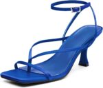 PiePieBuy Women's Lace Up Heeled Sandals Square Flip Flop High Heels Strappy Party Shoes - Image 2