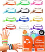 UpBrands 30 Pack Fidget Zipper Bracelets for Kids – Wearable Sensory Toys for Classroom Rewards, Prize Box Toys, Party Favors & Non-Candy Easter Egg Fillers - Image 2