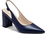 Women's Pointed Toe Block Heel Pumps Slingback Chunky Heel Slip On Work Party Dress Shoes - Image 2