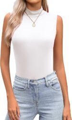 Zeagoo Womens Mock Turtleneck Tank Tops 2026 Slim Fitted Sleeveless Top Stretchy Basic Casual Layer Tee Shirts - Image 2
