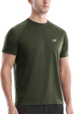 isnowood UPF 50+ Swim Shirts for Men, Sun Protection Short Sleeve Rash Guard Mens Quick Dry Surf Athletic Beach Shirt - Image 2