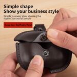 for Airpods Pro 3 Case Leather with Keychain, Stylish Retro Leather Wireless Charging Protective Headphone Case Cover for Airpod Pro 3rd Generation 2025 Front LED Visible (Red) - Image 6