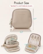 VLANDO Travel Jewelry Case,2-Layer Jewelry Organizer,Gifts for Women Bride,Travel Essentials,Multi-Compartment Jewelry Storage for Rings Earrings Necklaces Bracelets - Toffee - Image 6