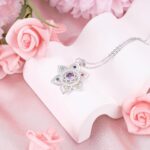 Lotus Necklace for Women Sterling Silver Chakra Flower Pendant Necklace 7 Colorful CZ Lotus Necklace Rainbow Jewelry Birthday Valentine's Day Gifts - Image 4