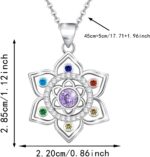 Lotus Necklace for Women Sterling Silver Chakra Flower Pendant Necklace 7 Colorful CZ Lotus Necklace Rainbow Jewelry Birthday Valentine's Day Gifts - Image 7