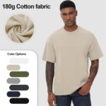 KEEPSHOWING Mens Cotton T Shirts Short Sleeve Crew Neck Basic T-Shirt Essentials Crewneck Cotton T-Shirts Tees for Men - Image 6
