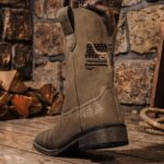 Winbird Square Toe Cowboy Boots for Men Classic Patriot Embroidered Western Boots Men's Vegan Leather Pull On Slip Resistant Boot, Retro Chunky Heel Short Country Boots for Spring Fall - Image 4
