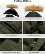Pursky Men's Puffer Jacket Waterproof Winter Bubble Coats Ski Parka Fur Hooded - Image 6