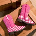 kkdom Girls Cowgirl Boots Mid Calf Square Toe Western Boot for Kids Glitter Cowboy Boot Riding Shoes for Toddler Little Big Girls - Image 5