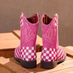 kkdom Girls Cowgirl Boots Mid Calf Square Toe Western Boot for Kids Glitter Cowboy Boot Riding Shoes for Toddler Little Big Girls - Image 8