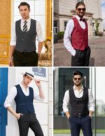 COOFANDY Men's Suit Vest Slim Fit Double Breasted Dress Vest Casual Business Formal Waistcoat - Image 7