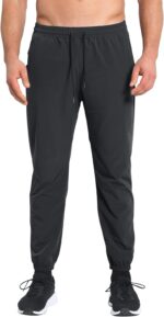 BROKIG Men's Tapered Gym Joggers, Lightweight Training Cuffed Sweatpants Zipper Pocket, Slim Fit Athletic Running Pants - Image 6