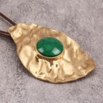 Boho Necklace for Women, Long Chunky Leather Hammered Pendant Adjustable Handmade Jewelry - Image 4