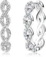 Fashion Sterling Silver Infinity Huggie Hoop Earrings for Women Dainty Charms White Gold Plated Hypoallergenic Jewelry Trendy Birthday Gift for Women - Image 8