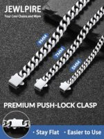 Jewlpire 5mm 7mm 9mm Silver Tone/18k Gold Plated Cuban Link Chain Necklace for Men, Stainless Steel Chains for Men with Push-lock Clasp, Luxury Mens Jewelry with Gift Box, 18 20 22 24 26 Inch - Image 3