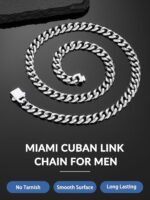 Jewlpire 5mm 7mm 9mm Silver Tone/18k Gold Plated Cuban Link Chain Necklace for Men, Stainless Steel Chains for Men with Push-lock Clasp, Luxury Mens Jewelry with Gift Box, 18 20 22 24 26 Inch - Image 4