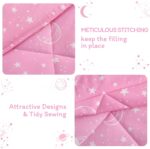 JSD Gradient Pink Stars Kids Comforter Set Full Size, 3 Piece Space Theme Girls Printed Microfiber Bedding Set, Machine Washable - Image 4