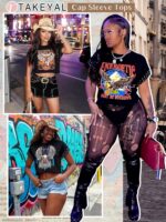 TAKEYAL Rodeo Tops for Women Nashville Graphic Crop Tees Western Cap Sleeve Shirts Summer Trendy Y2K T-Shirts 2026 - Image 7