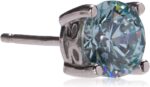 Amazon Essentials Yellow Gold Plated, Platinum or Rose Gold Plated Sterling Silver Infinite Elements Cubic Zirconia Stud Earrings | White, Blue, Green, or Pink Cubic Zirconia - Image 3
