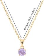 Rose Pattern Birthtone Necklaces For Women-Gold Plated Crystal Pendant Necklace,Birthday Valuntine's Day Mother's Day Christmas Gifts Mom Gifts - Image 3