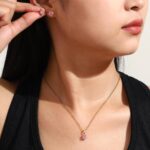 Rose Pattern Birthtone Necklaces For Women-Gold Plated Crystal Pendant Necklace,Birthday Valuntine's Day Mother's Day Christmas Gifts Mom Gifts - Image 4