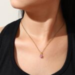 Rose Pattern Birthtone Necklaces For Women-Gold Plated Crystal Pendant Necklace,Birthday Valuntine's Day Mother's Day Christmas Gifts Mom Gifts - Image 5