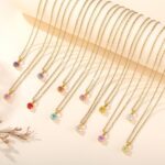 Rose Pattern Birthtone Necklaces For Women-Gold Plated Crystal Pendant Necklace,Birthday Valuntine's Day Mother's Day Christmas Gifts Mom Gifts - Image 7