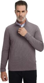 M MAELREG Mens Quarter Zip Pullover Golf Casual Fleece Lined Warmth Lightweight Stretch Mock Neck 1/4 Zip Sweatshirts for Men - Image 4