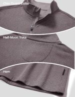 M MAELREG Mens Quarter Zip Pullover Golf Casual Fleece Lined Warmth Lightweight Stretch Mock Neck 1/4 Zip Sweatshirts for Men - Image 7