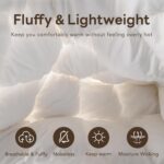 Luxury Goose Feather Down Fiber Comforter King Size 106"x90" – Extra Fluffy White Duvet Insert, Ultra Soft & Breathable, Noiseless All Season Hotel Collection Bedding - Image 3