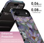 FUNMIKO for iPhone 17 Air Wallet Case with Card Holder, RFID-Blocking, Military-Grade Protection & UV-Printed Artwork, Magnetic Closure with Leather Kickstand - Dreamy Lotus - Image 4
