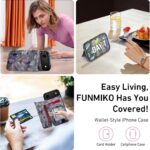 FUNMIKO for iPhone 17 Air Wallet Case with Card Holder, RFID-Blocking, Military-Grade Protection & UV-Printed Artwork, Magnetic Closure with Leather Kickstand - Dreamy Lotus - Image 7