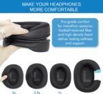 GVOEARS Replacement Ear Pads for Logitech G Pro, G Pro X, G Prox 2, G Pro X SE Headphones, Ear Cushions with Mesh Fabric, Memory Foam, Added Thickness - Black - Image 6