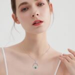 Irish Claddagh Necklace Sterling Silver Green Heart Zircon Trinity Celtic Knot Necklace Irish Claddagh Jewelry Gift for Women - Image 3