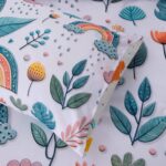 Btargot Lightweight Soft 3 Piece Rainbow Comforter Set with 2 Pillow Covers, Cartoon Leaves Flowers Bedding Set for Girls Boys Kids, Twin Green - Image 7