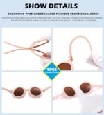 NULOOQ Bendable Polarized Baby Sunglasses with Strap Round Flexible for Infant Newborn & Toddler Age 0-24 Months - Image 5