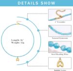 KissYan Beaded Initial Necklace, 14K Gold Plated Bubble Letter Pendant Rainbow Gemstone Choker Colorful Summer Beach Jewelry for Women Girls - Image 6