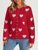 Saodimallsu Womens Button Up Cardigan Sweaters Long Sleeve Crew Neck Fall Soft Lightweight Knit Loose Sweater Tops - Image 3