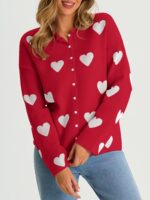 Saodimallsu Womens Button Up Cardigan Sweaters Long Sleeve Crew Neck Fall Soft Lightweight Knit Loose Sweater Tops - Image 6