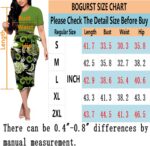 BOGURST Women Midi Bodycon Dress Work Casual Cute Floral Prints Pencil Dresses - Image 5